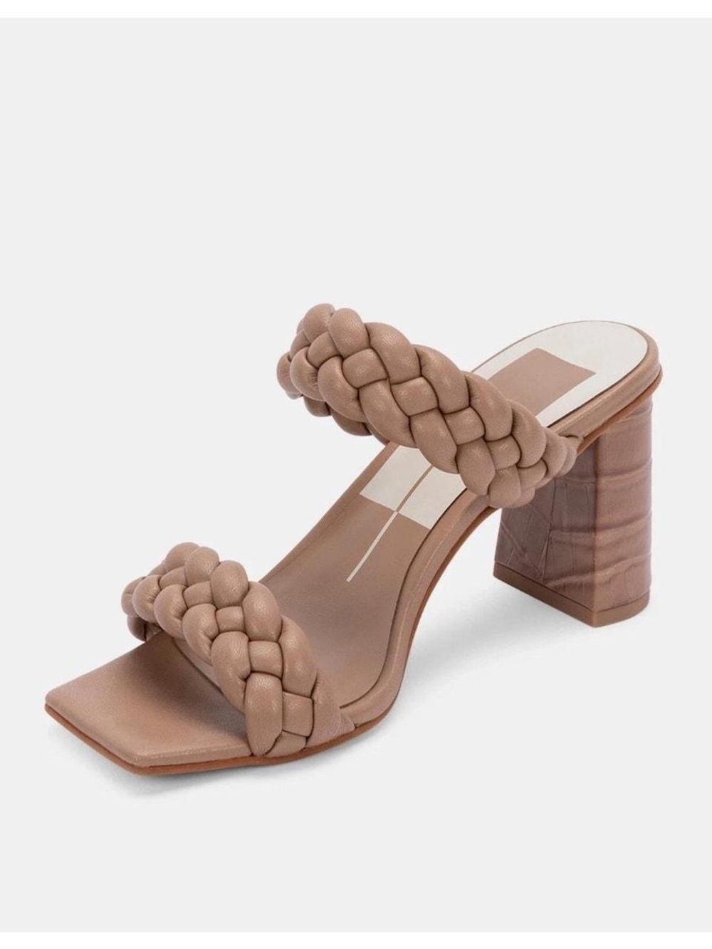 Dolce Vita Braided Double-Strap Block Heel Mule - Taupe